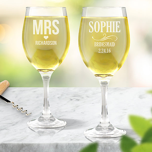 Wedding Engraved Wine Glasses