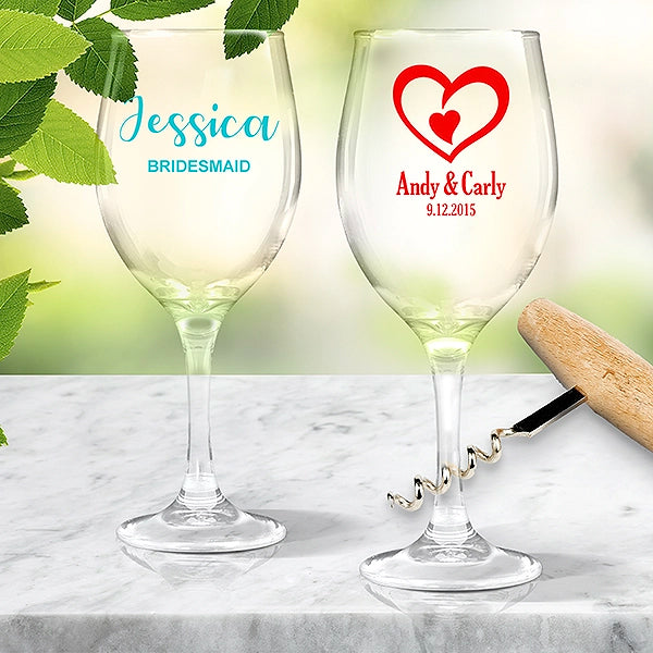 Personalised Wedding Coloured Wine Glasses