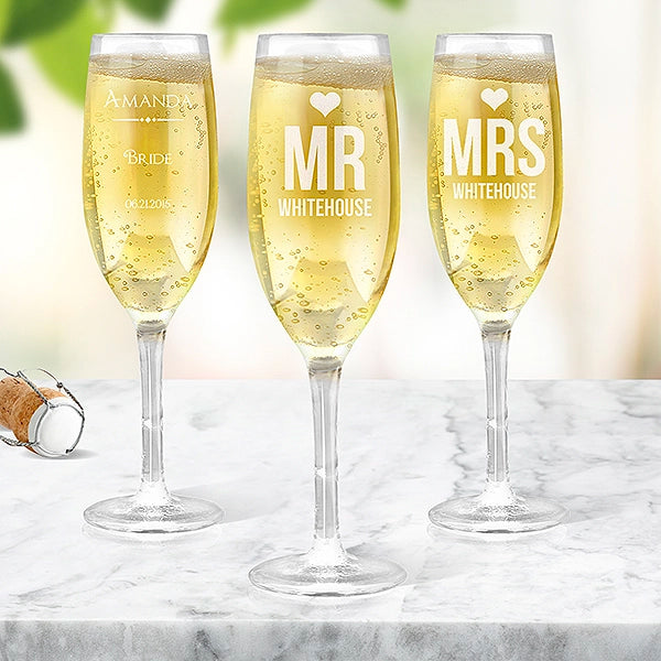 Wedding Engraved Champagne Glasses