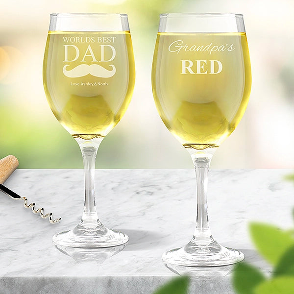 Personalised Wine Glasses for Dad