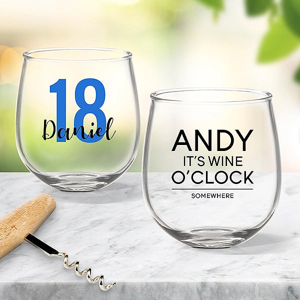 Coloured Stemless Wine Glasses For Him