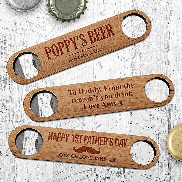 Personalised Wooden Bottle Openers for Dad