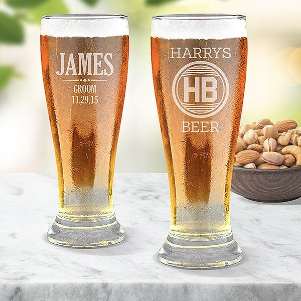 Personalised Engraved Premium Beer Glasses