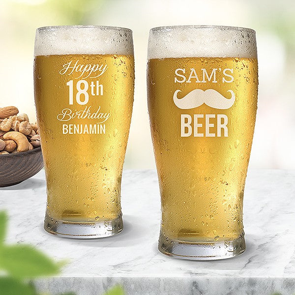 Personalised Engraved Standard Beer Glasses