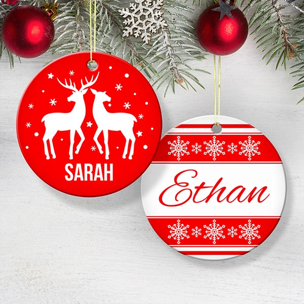 Personalised Round Christmas Ornaments