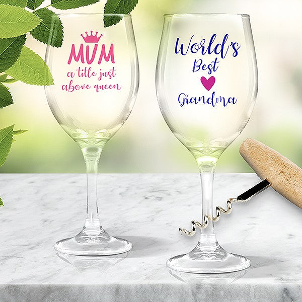 Mum Coloured Wine Glasses