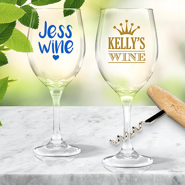 Personalised Colour Printed Wine Glasses