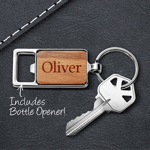 Personalised Engraved Rectangle Metal Keyrings