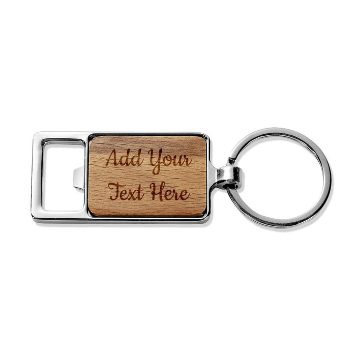 Add Your Own Message Engraved Rectangle Metal Keyring