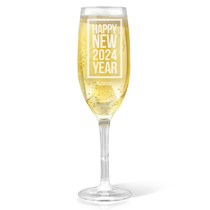 Classic New Year Engraved Champagne Glass