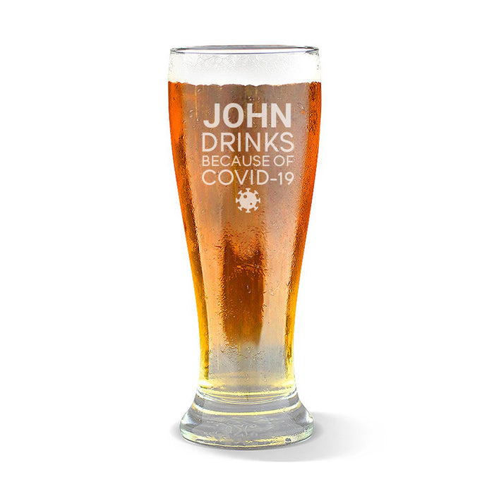 Covid Engraved Premium Beer Glass