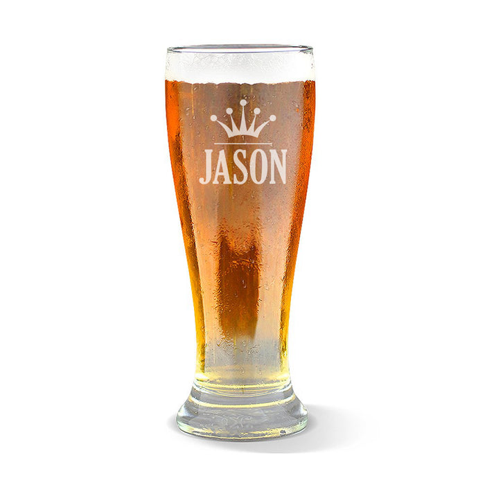 Crown Engraved Premium Beer Glass