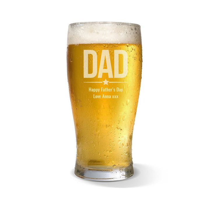 Dad Engraved Standard Beer Glass