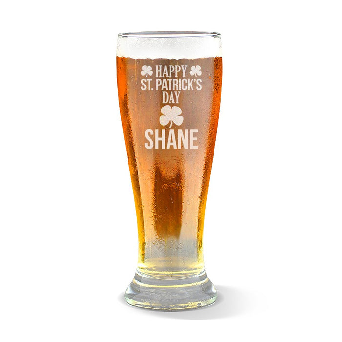 Happy St. Patrick's Day Engraved Premium Beer Glass