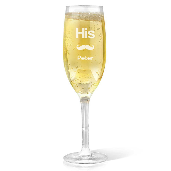 His Engraved Champagne Glass