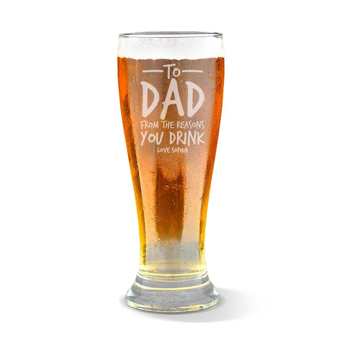 Reasons You Drink Engraved Premium Beer Glass
