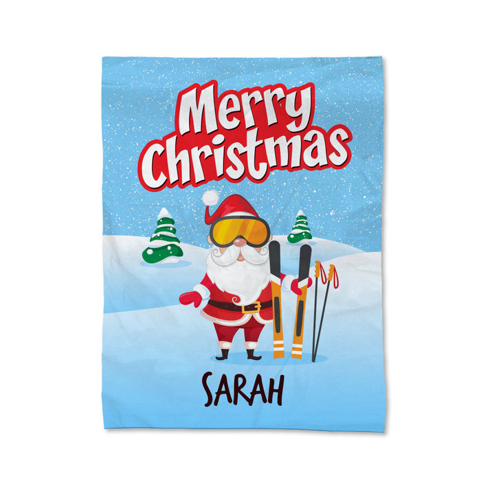 Santa Skiing Blanket