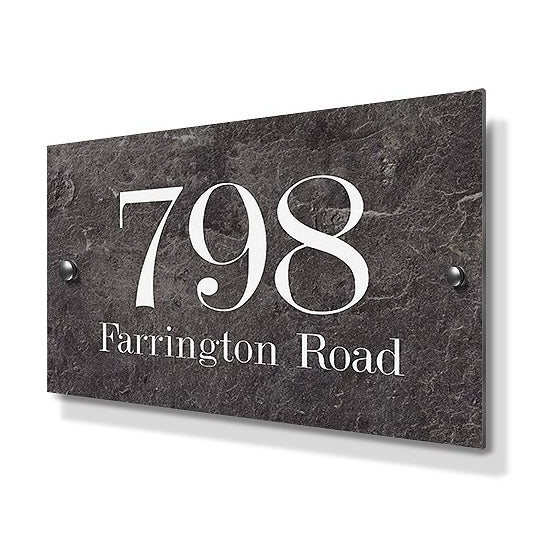 Stone Effect Standard Metal House Sign