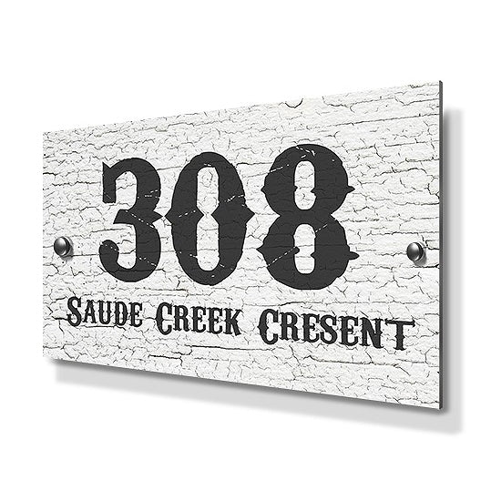 Weathered Paint Effect Standard Metal House Sign