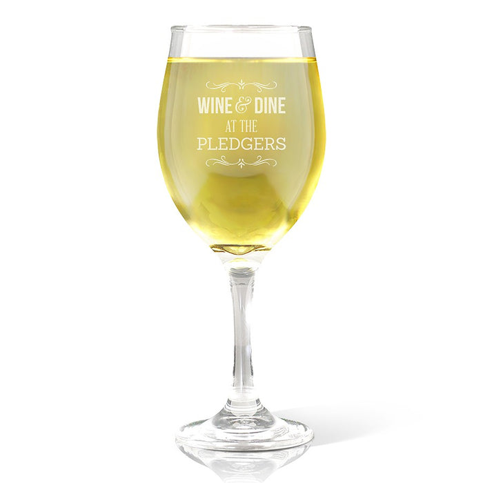 Wine & Dine Engraved Wine Glass