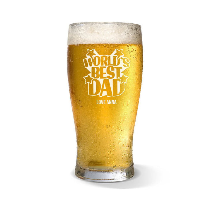 World's Best Dad Engraved Standard Beer Glass