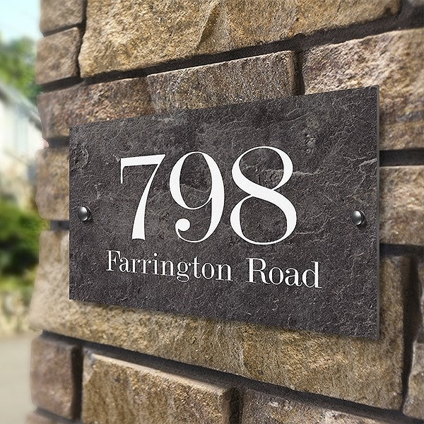 Stone Effect Standard Metal House Sign