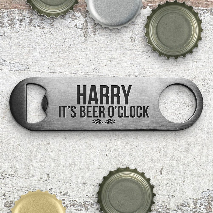 Beer O'Clock Engraved Metal Bottle Opener