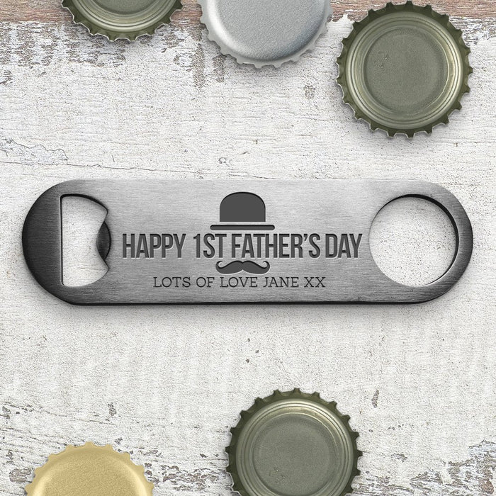 First Father's Day Engraved Metal Bottle Opener