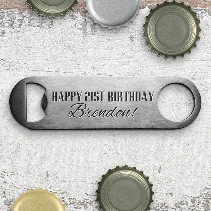 Happy Birthday Engraved Metal Bottle Opener