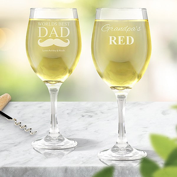 Dad Engraved Wine Glasses