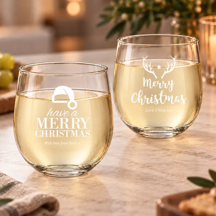 Christmas Stemless Wine