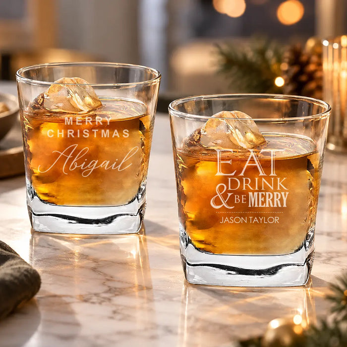 Personalised Christmas Tumbler Glasses