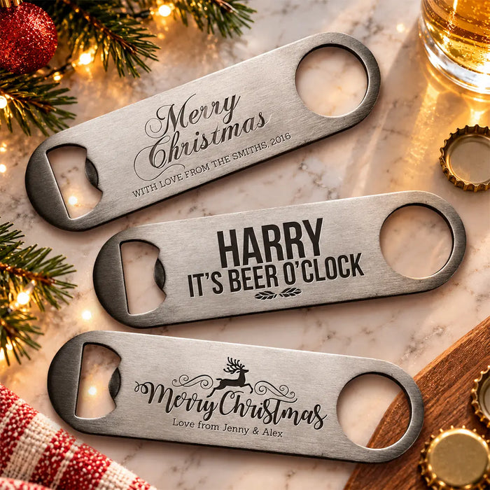 Personalised Christmas Bottle Openers