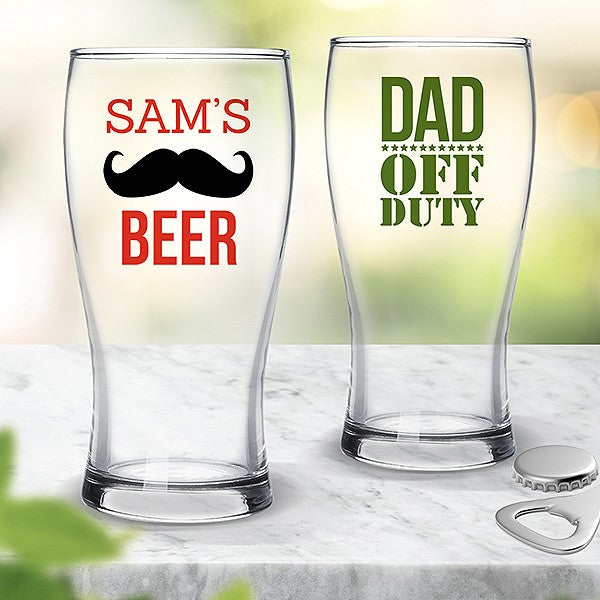 Dad Coloured Standard Beer Glasses