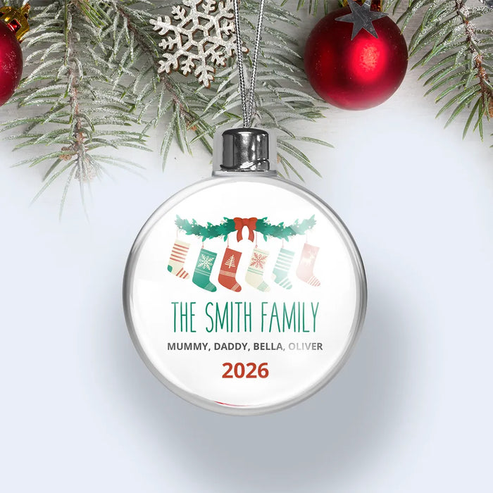 Family Stocking Christmas Bauble