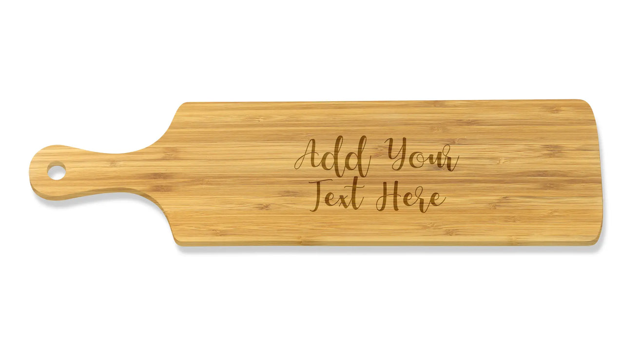 Add Your Own Message Long Bamboo Serving Board