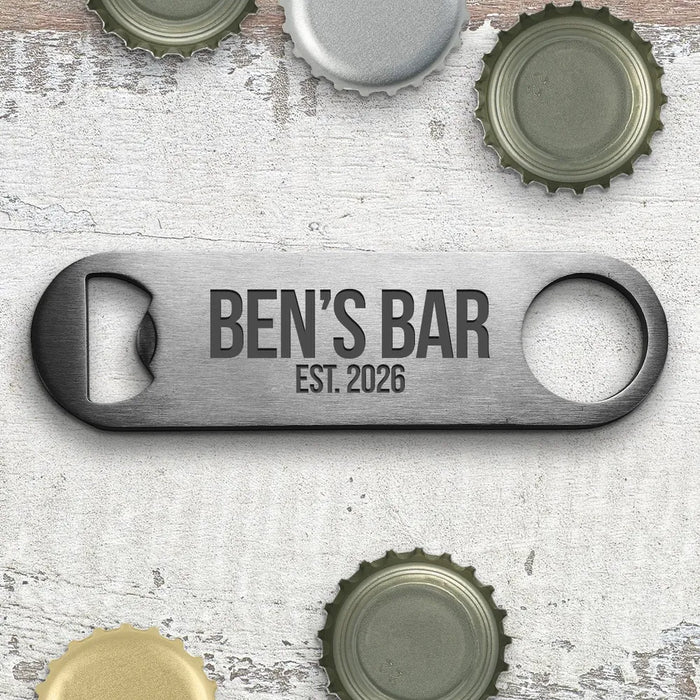 Bar Engraved Metal Bottle Opener
