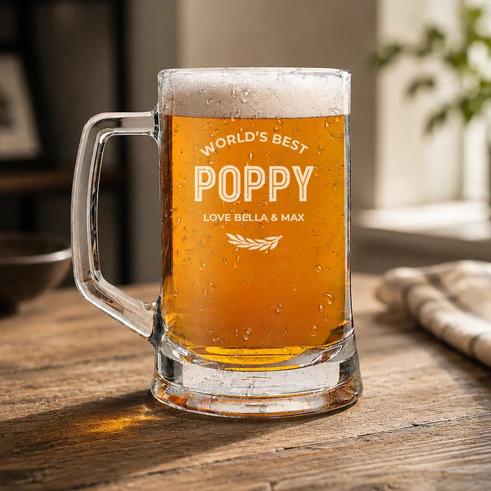 World's Best Classic Glass Beer Mug