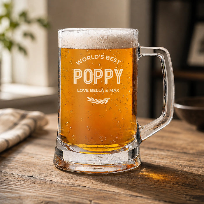 World's Best Classic Glass Beer Mug