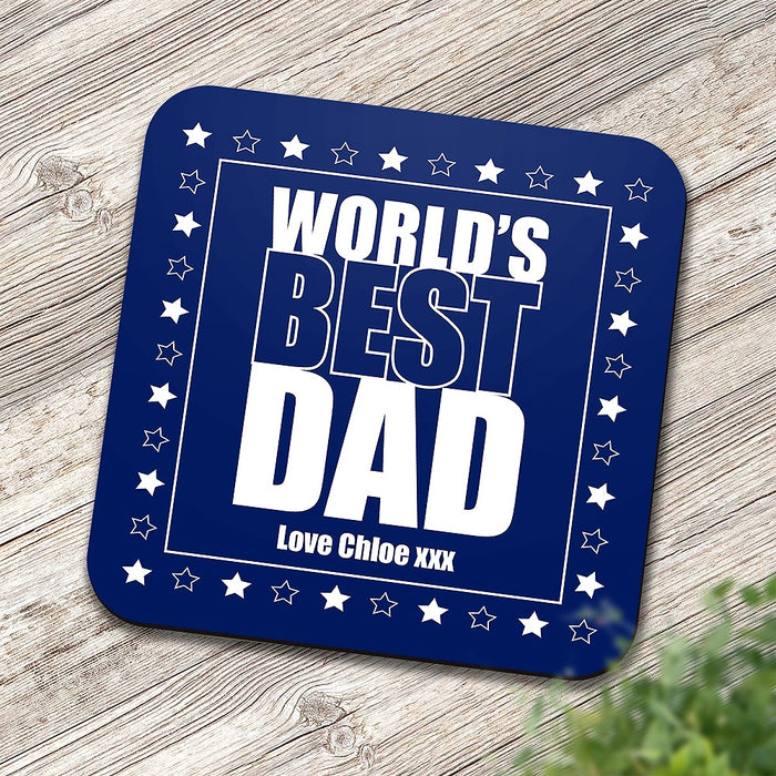 World's Best Dad Square Coaster