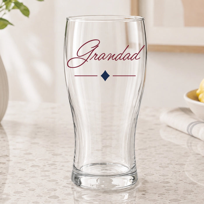 Name Script Coloured Standard Beer Glass