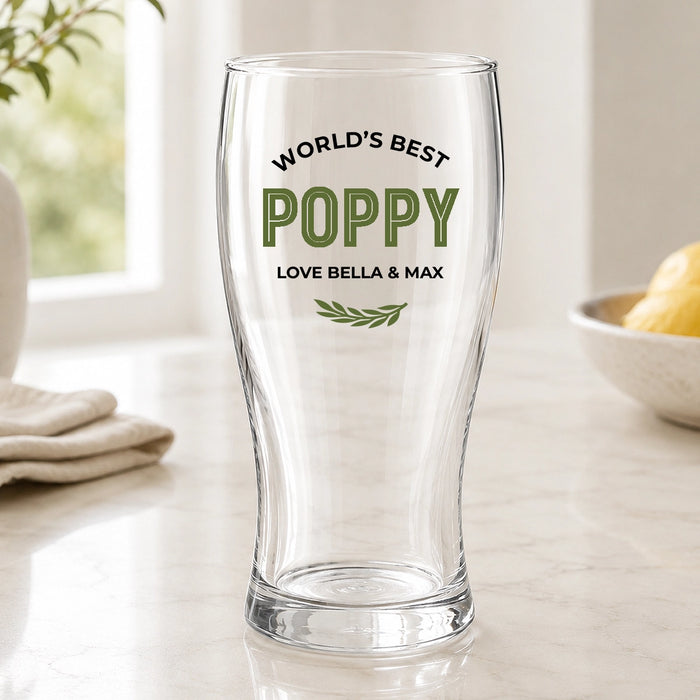 World's Best Classic Coloured Standard Beer Glass