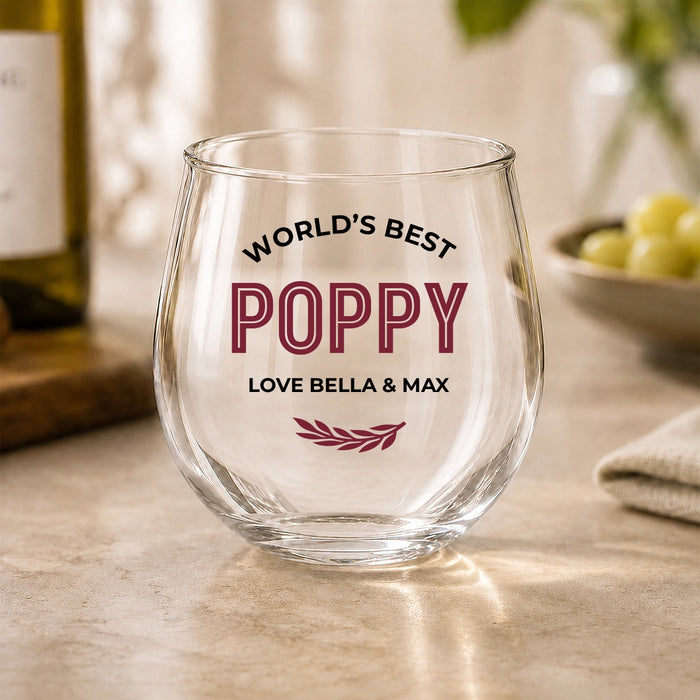 World's Best Classic Coloured Stemless Wine Glass