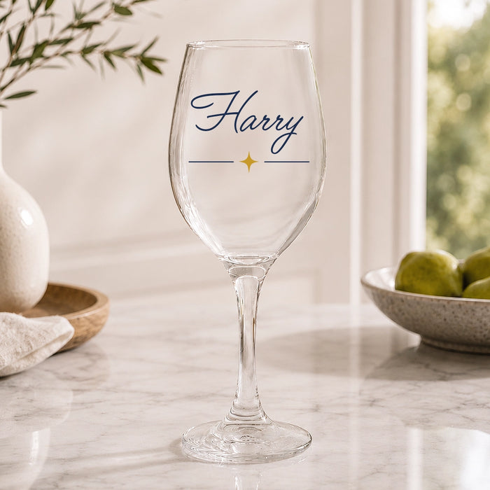 Name Script Coloured Wine Glass