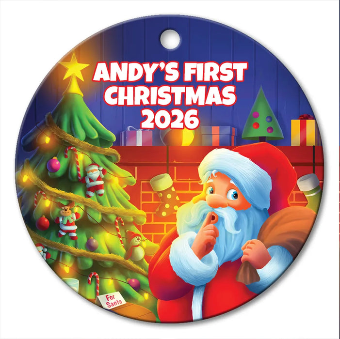 First Christmas Round Porcelain Ornament