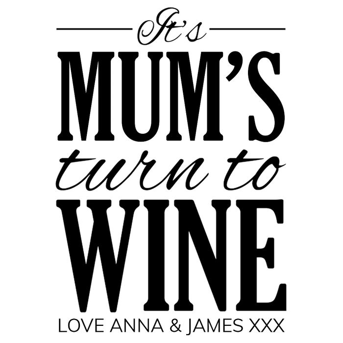 Turn To Engraved Wine Glass