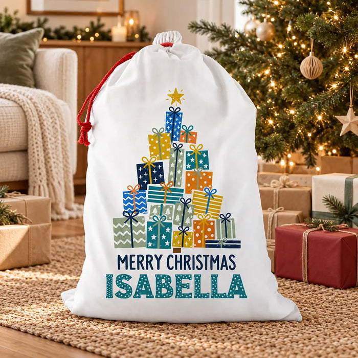 Christmas Present Tree Santa Sack
