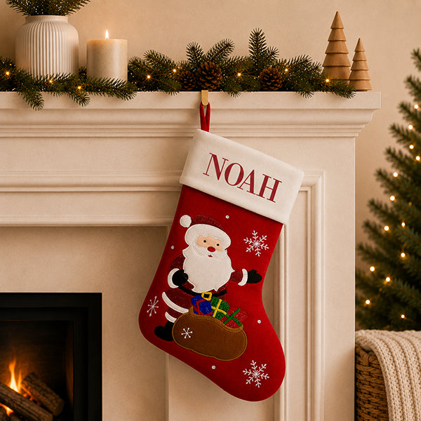 Santa with Sack Red Santa Stocking