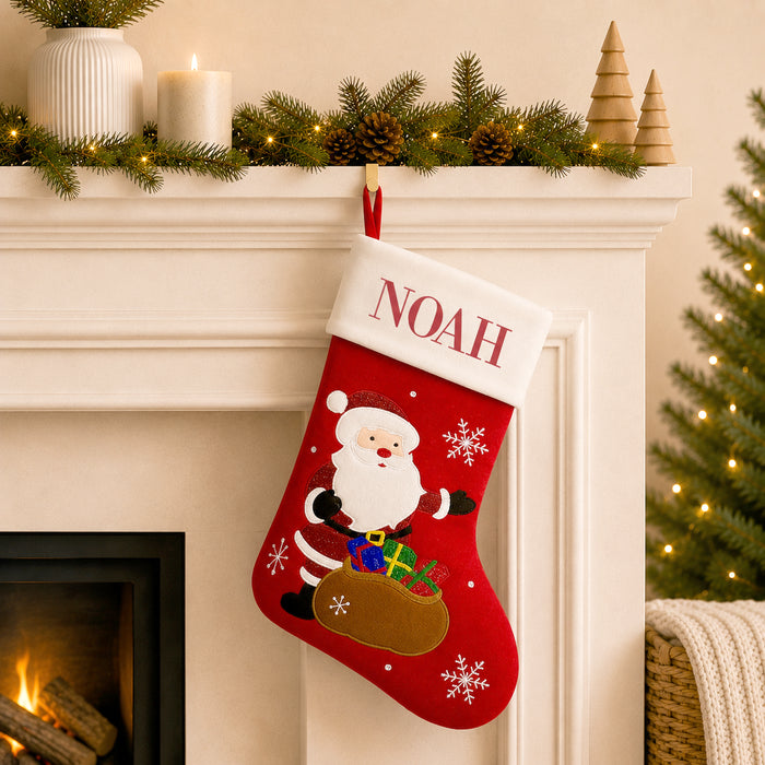 Santa with Sack Red Santa Stocking
