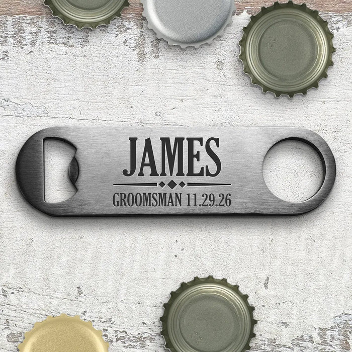 Groomsman Engraved Metal Bottle Opener